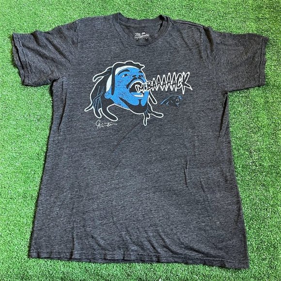 Majestic Threads Cam Newton Carolina Panthers Tri-Blend Graphic T-Shirt Size S - Picture 1 of 11